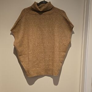 Cozy Tan Turtleneck Sweater Vest